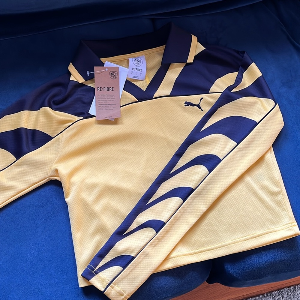 Puma Sunny Yelloe long sleeve crop re-fibre